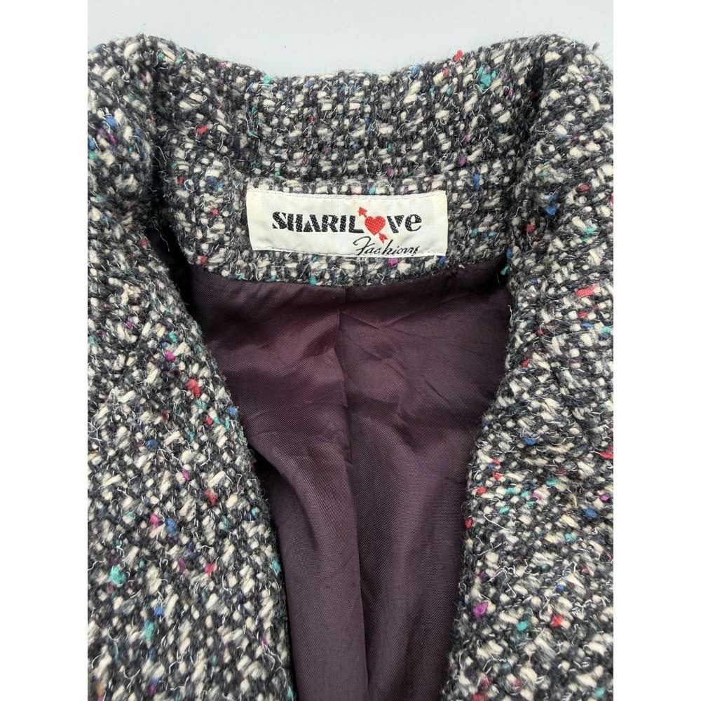 Sharilove Fashion Women's Medium 80s 90s Vintage Jacket Tweed Coat Colorful - Picture 4 of 6